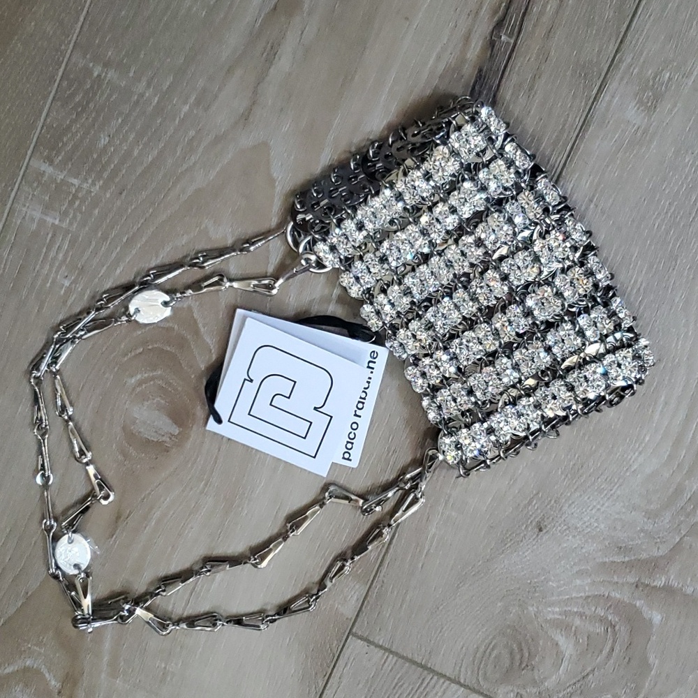 Iconic NWT Paco Rabanne Rhinestone 1969 Nano Bag - Picture 3 of 13